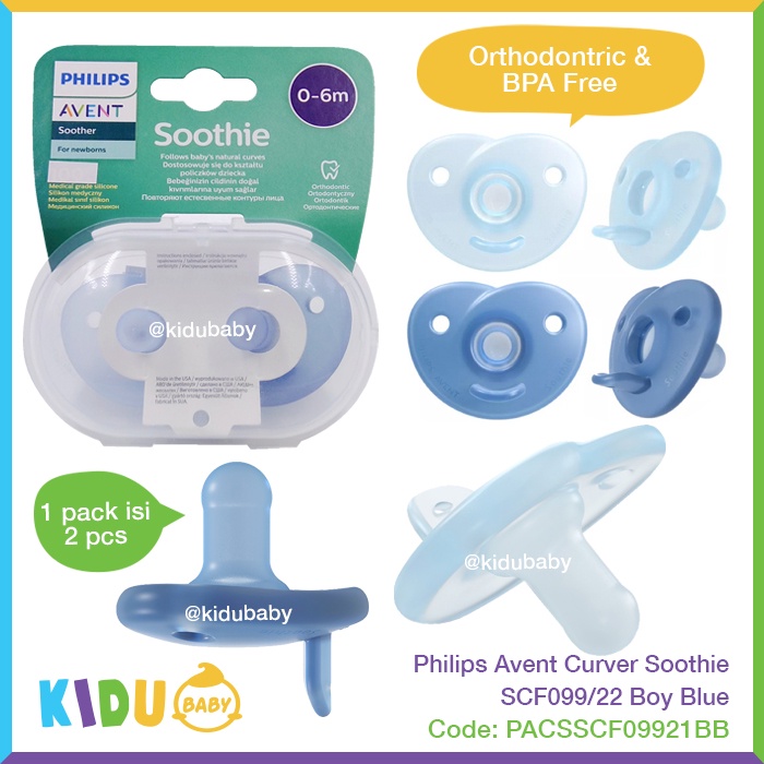 Philips Avent Curver Soothie SCF099/21 Boy Blue Empeng Bayi Kidu Baby