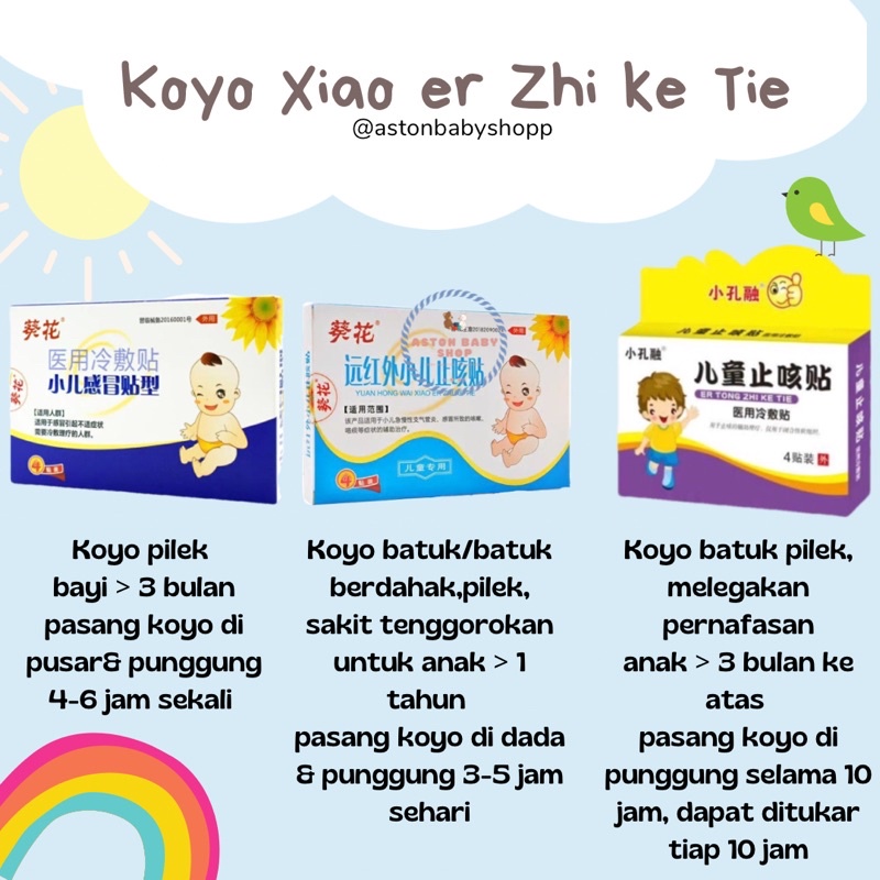 Xiao Er Zhi Ke Tie Koyo Batuk Pilek Anak &amp; Bayi Koyo bapil herbal Anak ORIGINAL 100%