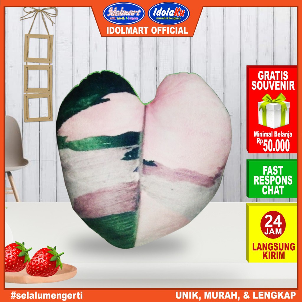 IDOLAKU Bantal Motif daun bantal sofa janda bolong /Monstera / SNI