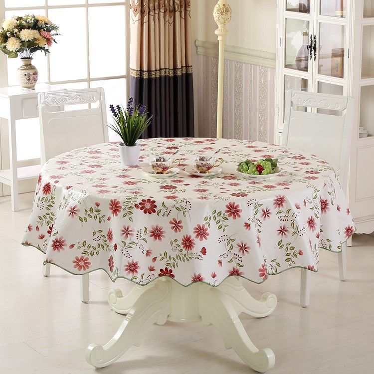 (BIG SIZE) Taplak Meja Makan Bulat Bulet Ruang Tamu Anti Air Alas PVC / Round Tablecloths 150x150cm