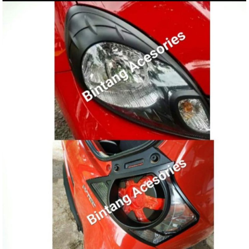 Paket Garnis Lis Mobil Brio Hitam Dop Depan Belakang