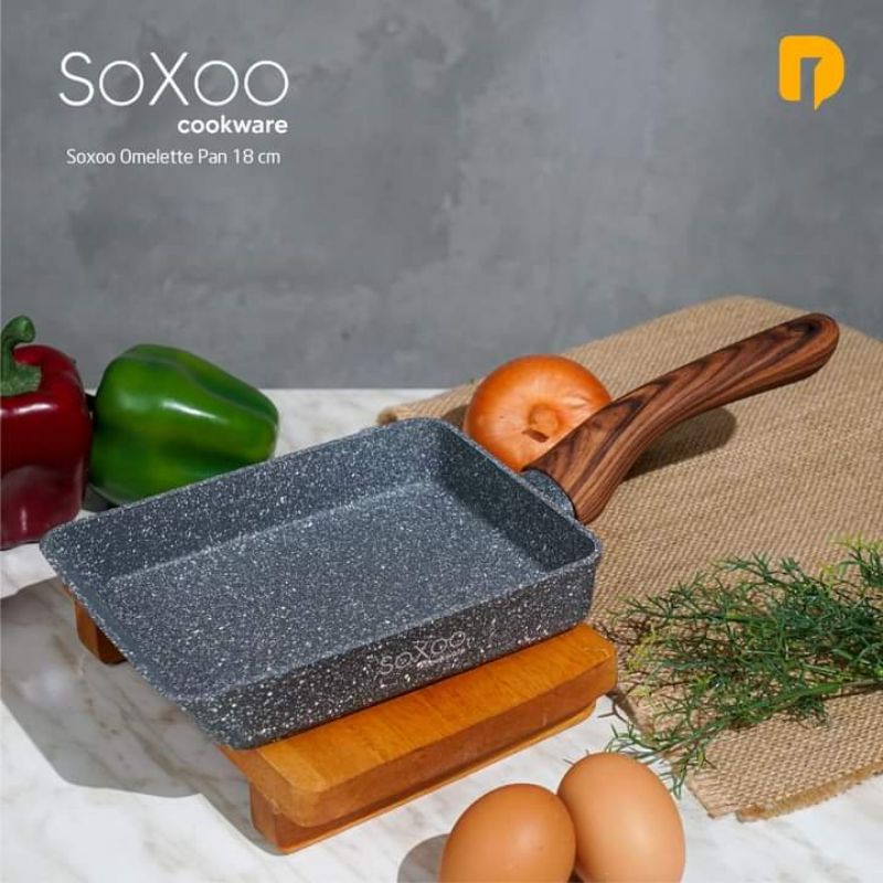 Soxoo Cookware Omelette Pan 18 Cm Omelette Pan Marble Coating