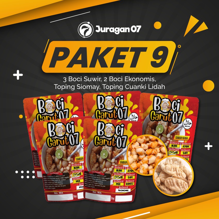 

jajanan 07. paket 9 ( boci suwir 3, boci ekonomis 2, toping sioamy, toping lidah )