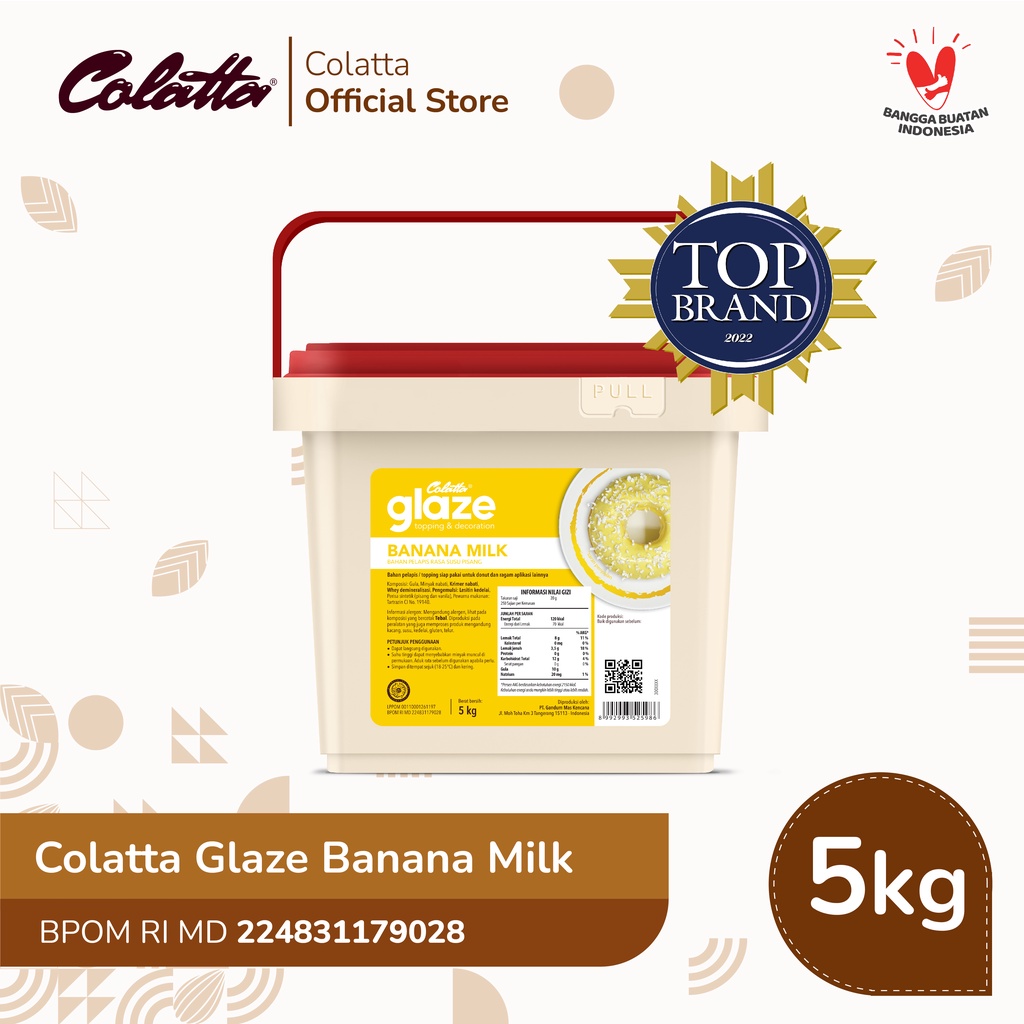 

Colatta Glaze Banana Milk - Bahan Pelapis Rasa Pisang Susu 5Kg