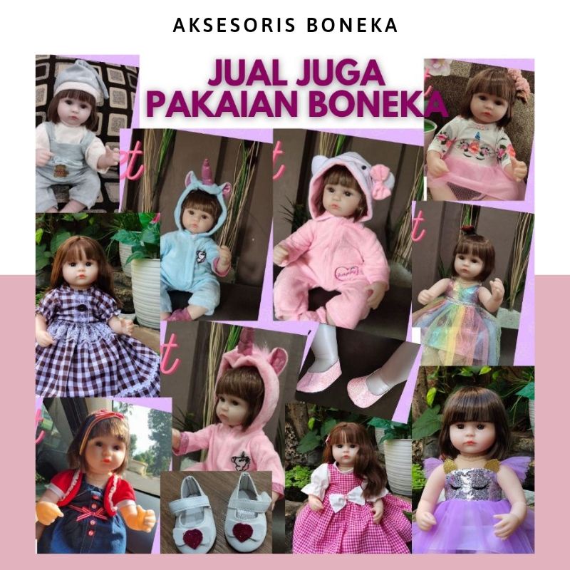 Aksesoris Pakaian Baju Topi Sepatu Boneka Reborn 38 cm, 42 cm, 45 cm, 48 cm