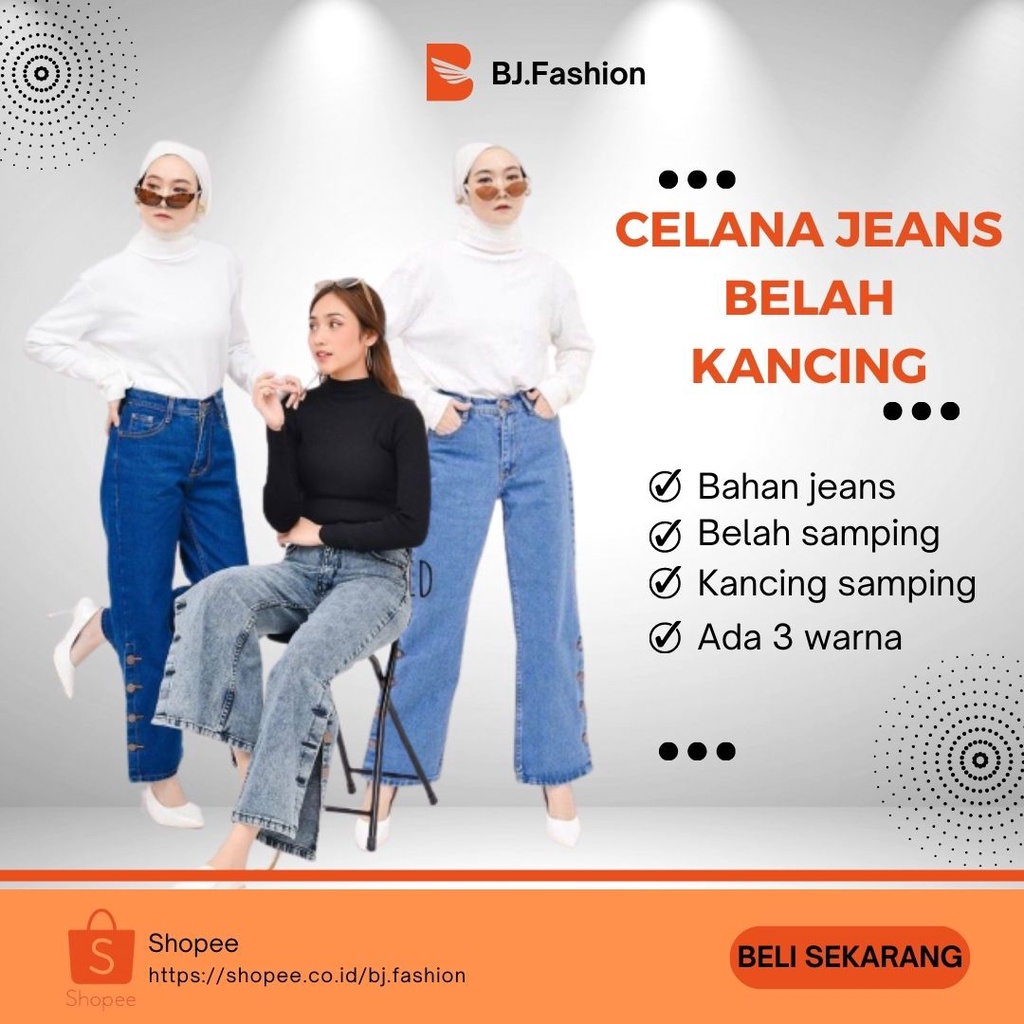 FEME KULOT JEANS KANCING SAMPING