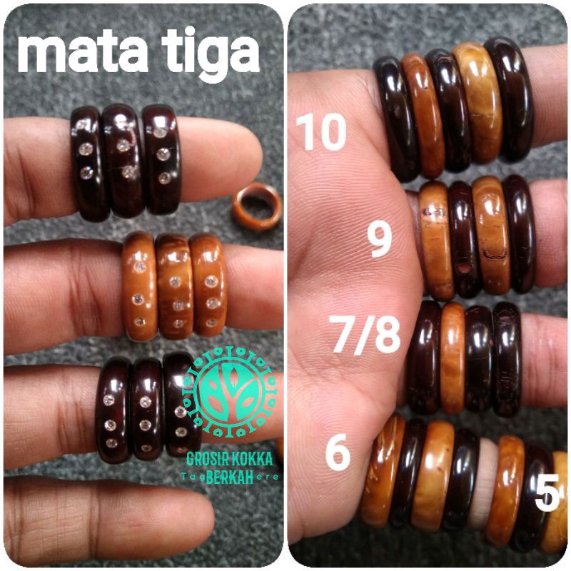 cincin kokka polos mata tiga(ukur jari dulu sebelum beli)