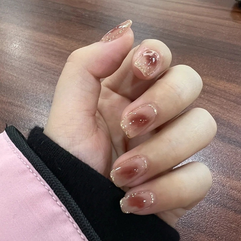 Kuku Palsu 【B119，lem cair】Nikah kuku Wedding False Nailart Pengantin Tangan