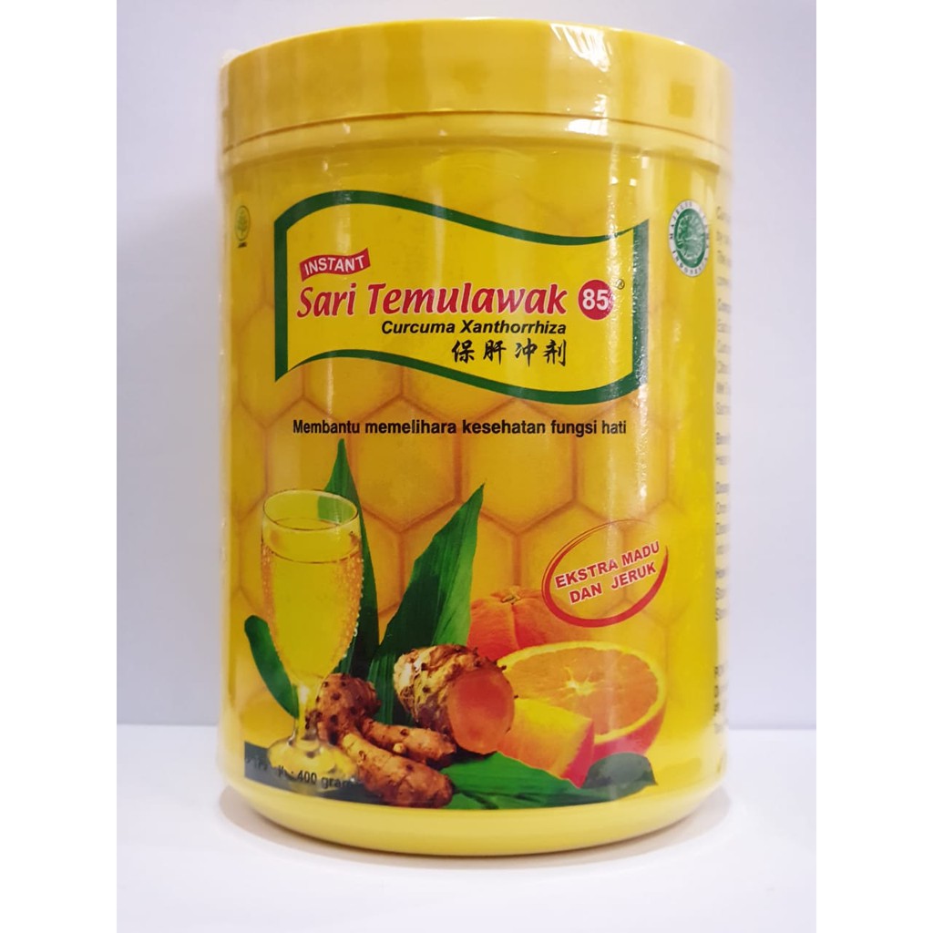 400gr Sari Temulawak 85 Instan Plus madu jeruk Toples