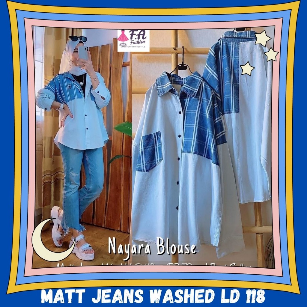 nayara blouse jumbo baju pakaian atasan kemeja tunik bluse ld 118 bigsize big over size busui friend