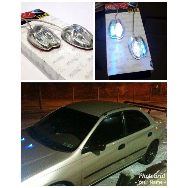 #9908 Lampu LED Wiper Washer Nozzle Mobil Biru Putih