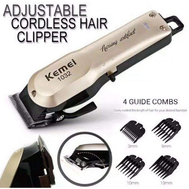 Kemei Km 1032  Alat Mesin Cukur Rambut Kumis Jenggot Cliper Cas Murah dan Kliper Original Dewasa