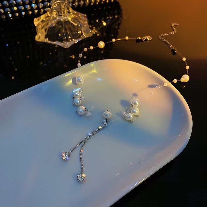 Kalung Klavikula Hias Liontin Mutiara Berlian Gaya Korea Untuk Wanita