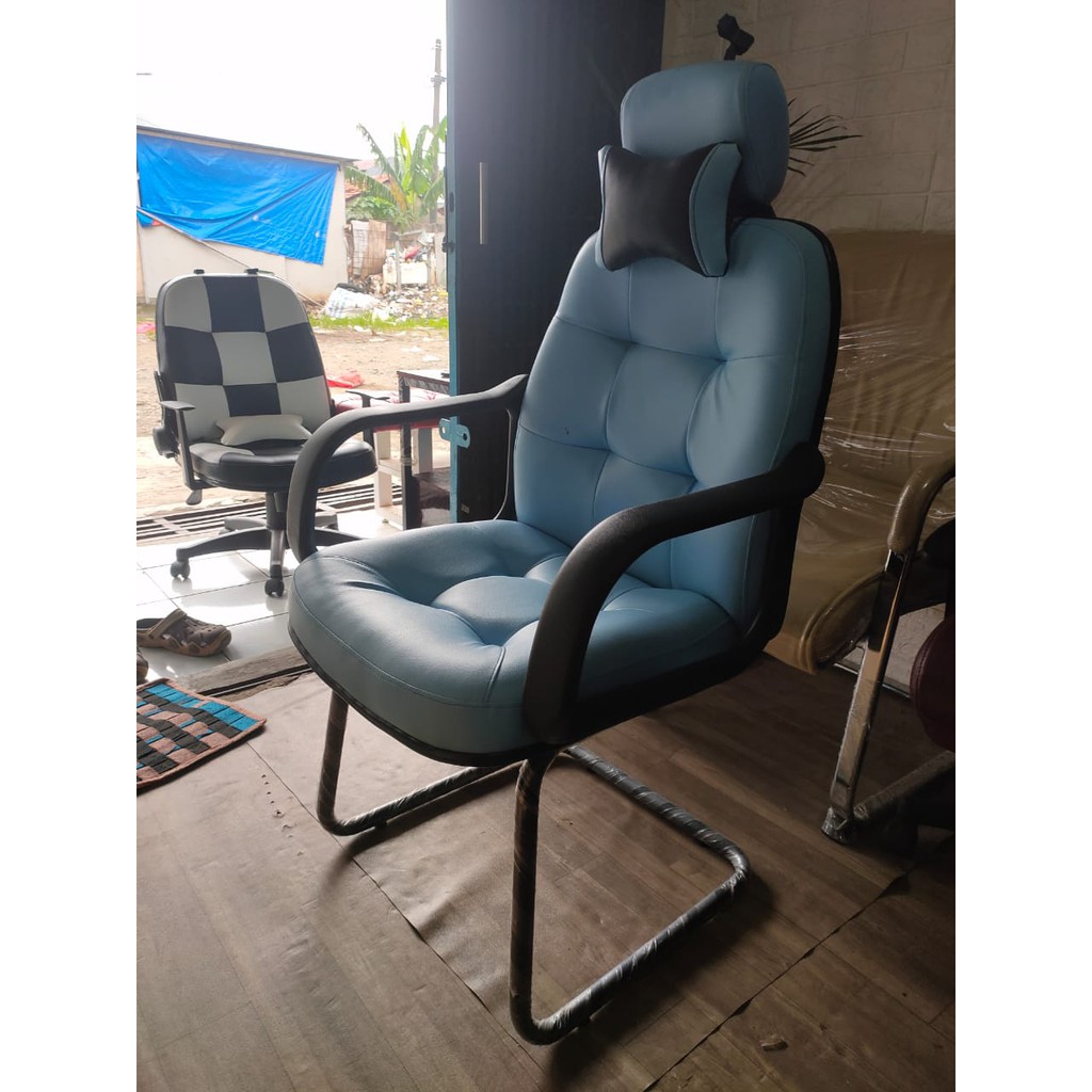 Kursi Kantor Donat 06 Baby Blue, Berkualitas. costume warna , kaki hadap hitam, kuat dan awet