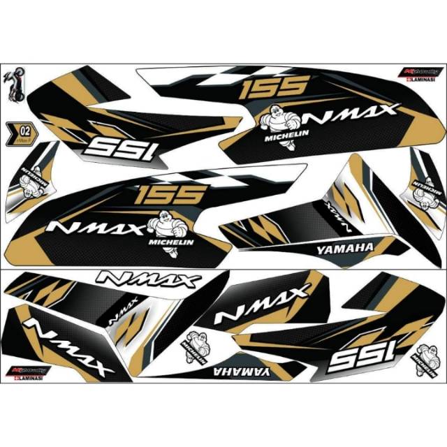  Stiker  Nmax  Variasi Yamaha Striping Lis  Motor List Sticker  