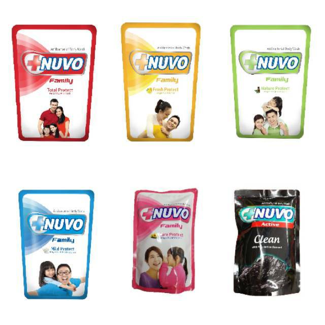 NUVO Body Wash / sabun mandi cair Antibacterial Pouch 450ml