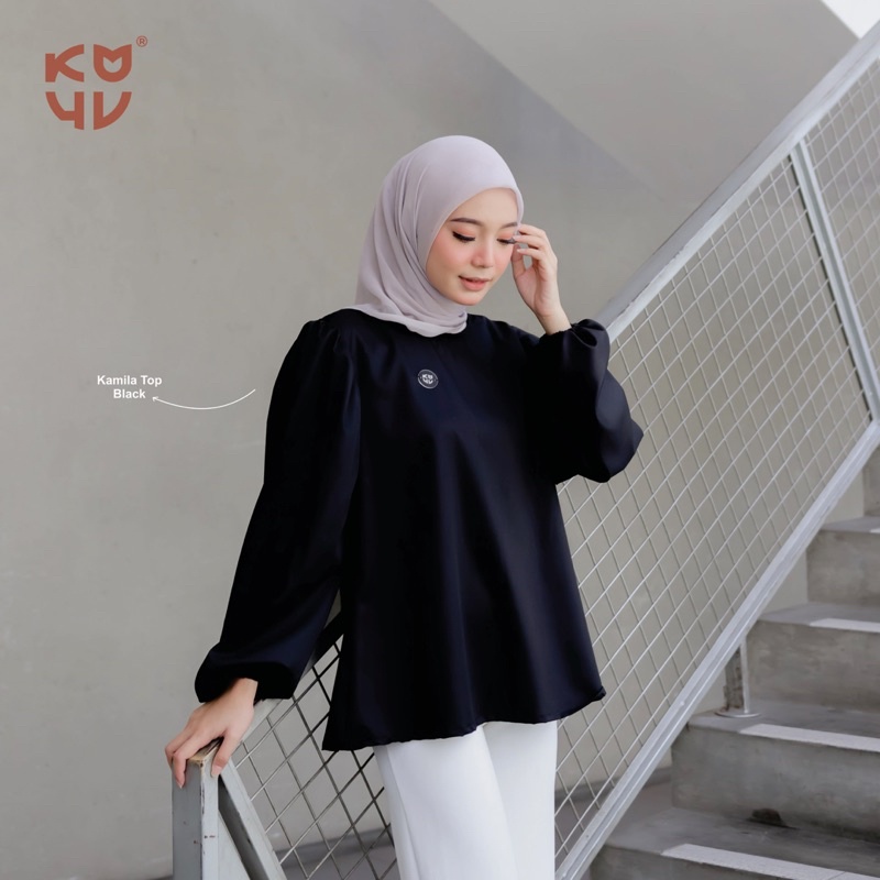 Koyu Hijab Toyobo Shiny Baju Atasan Kamila Top