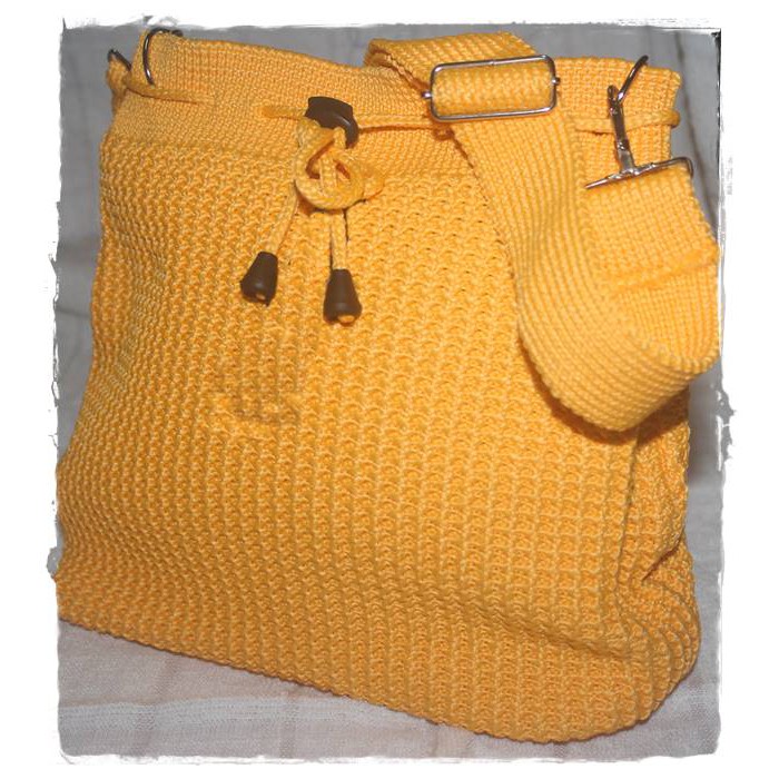  Tas Selempang Rajut  Serut Polos Knitting Sling Bag 