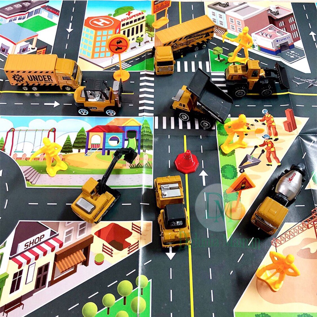 Diecast Mobil Truck Metal Koleksi Mainan set Anak laki laki Super Powerful Construction Playmart