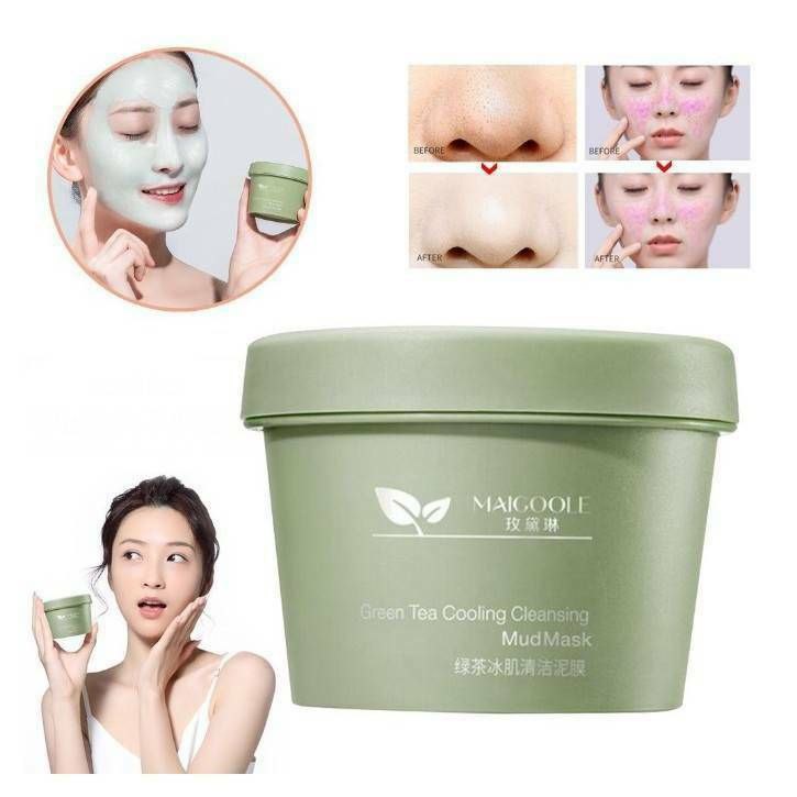 Masker Lumpur Greentea Solusi Wajah Kusam Green tea Cleansing Mud Mask / Masker Wajah Pembersihan Pori Komedo 100Gr Clay Mask Modern