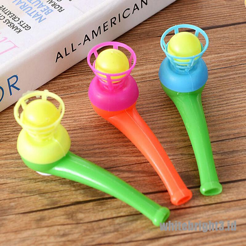 (white3) 3pcs Mainan Pipa Tiup Bola Melayang Ajaib Untuk Hadiah Anak