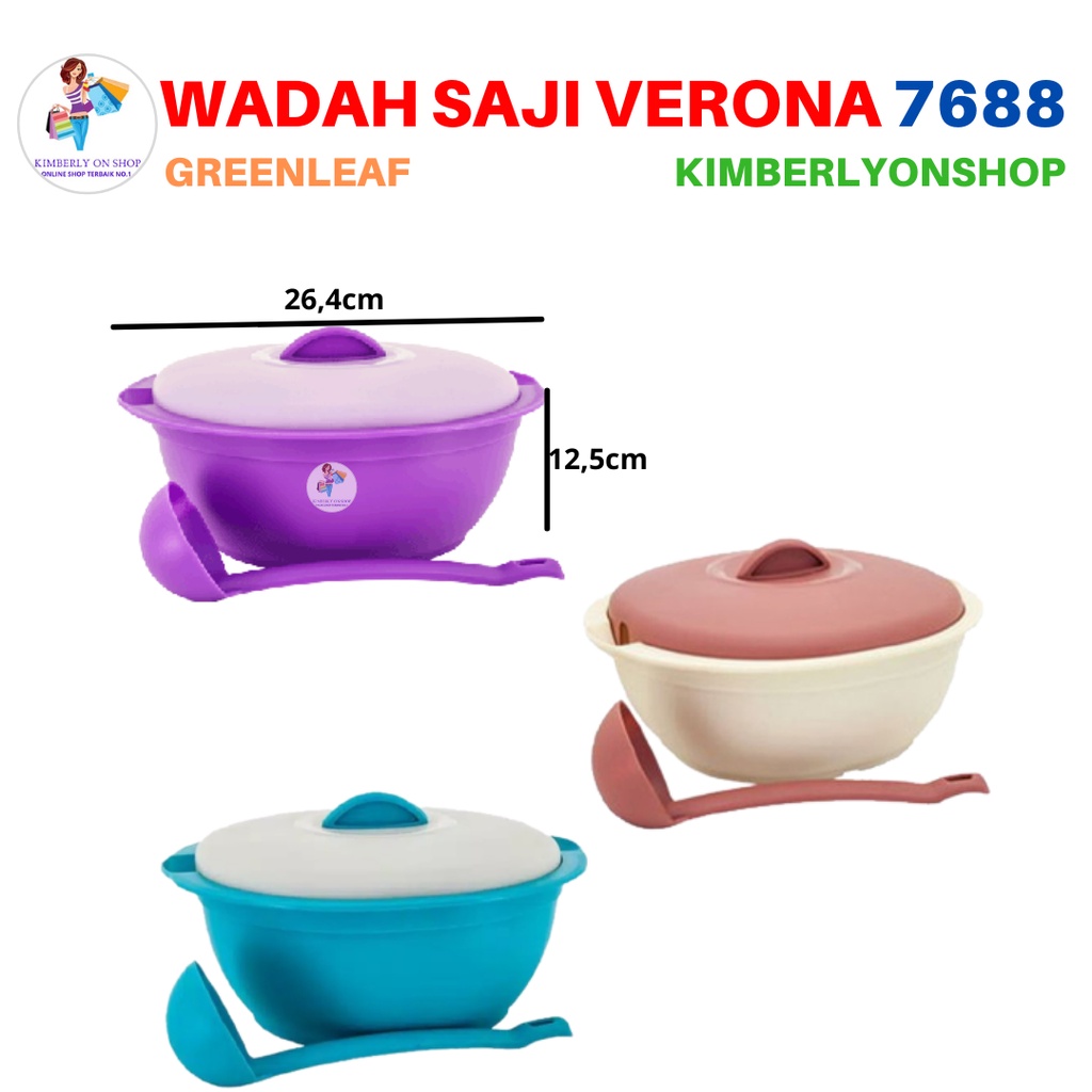 Wadah Saji Food Storage Verona 2.8 Liter 7688 Green Leaf