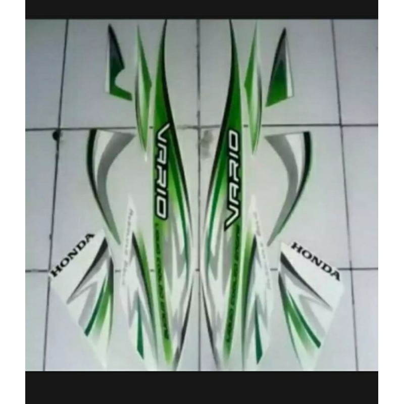 striping Honda Vario 110 tahun 2012 putih hijau