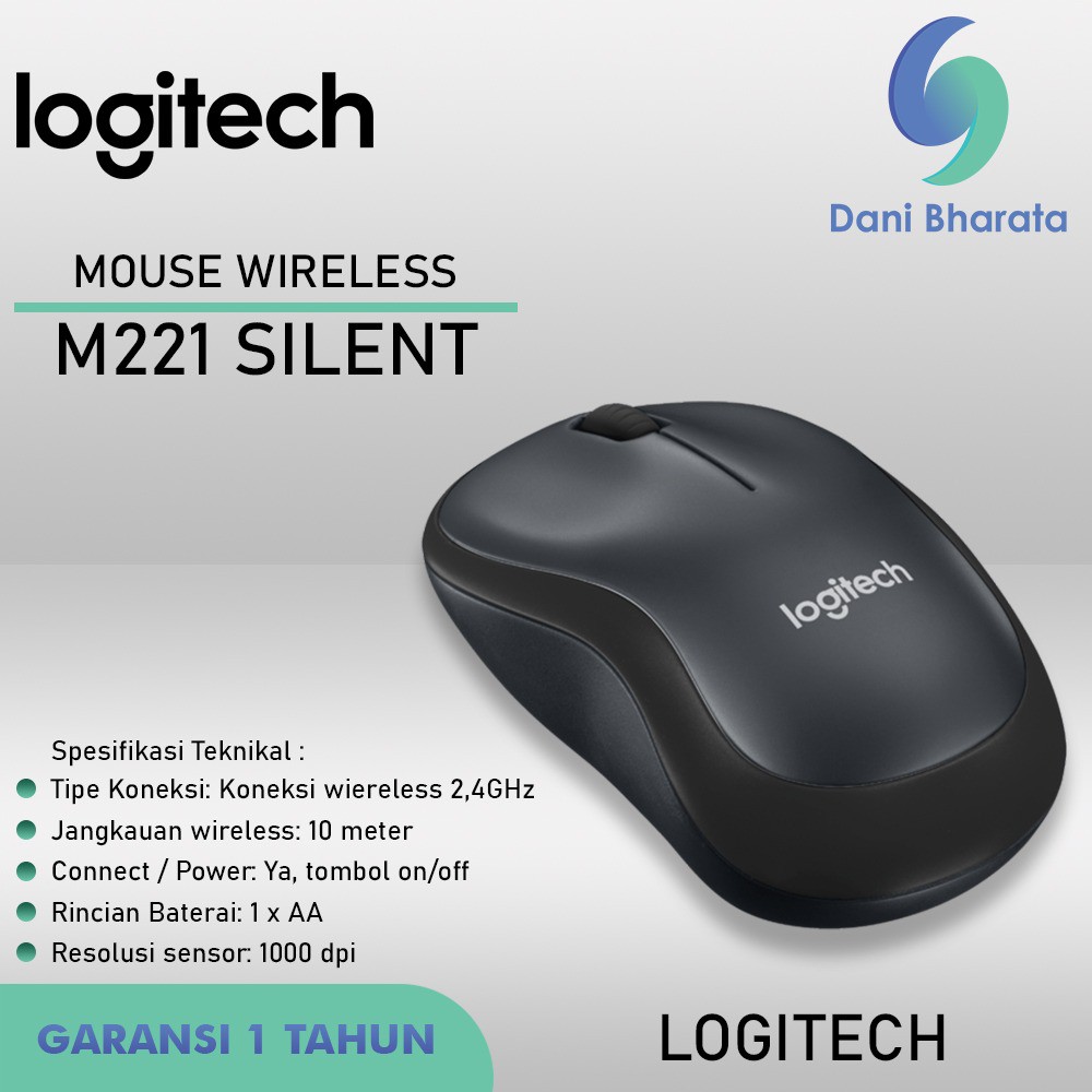 Logitech M221 Silent Mouse - Charcoal