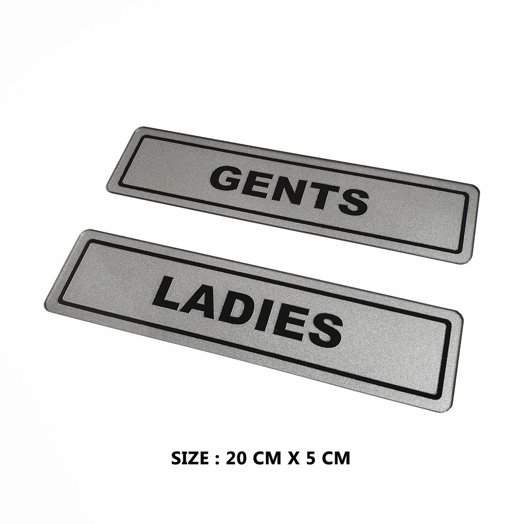 SIGN AKRILIK Pintu Toilet - GENTS LADIES SILVER - Signage Cafe/Resto