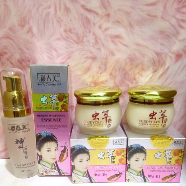 Yu Cun Mei original cordyceps.day cream+night cream+serum whitening