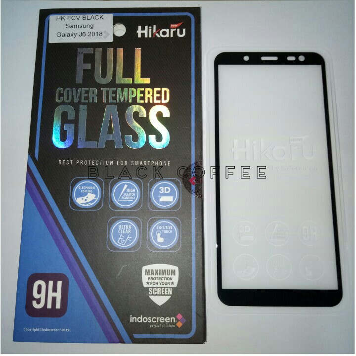 Tempered glass full samsung J6 screen guard Hikaru FCV