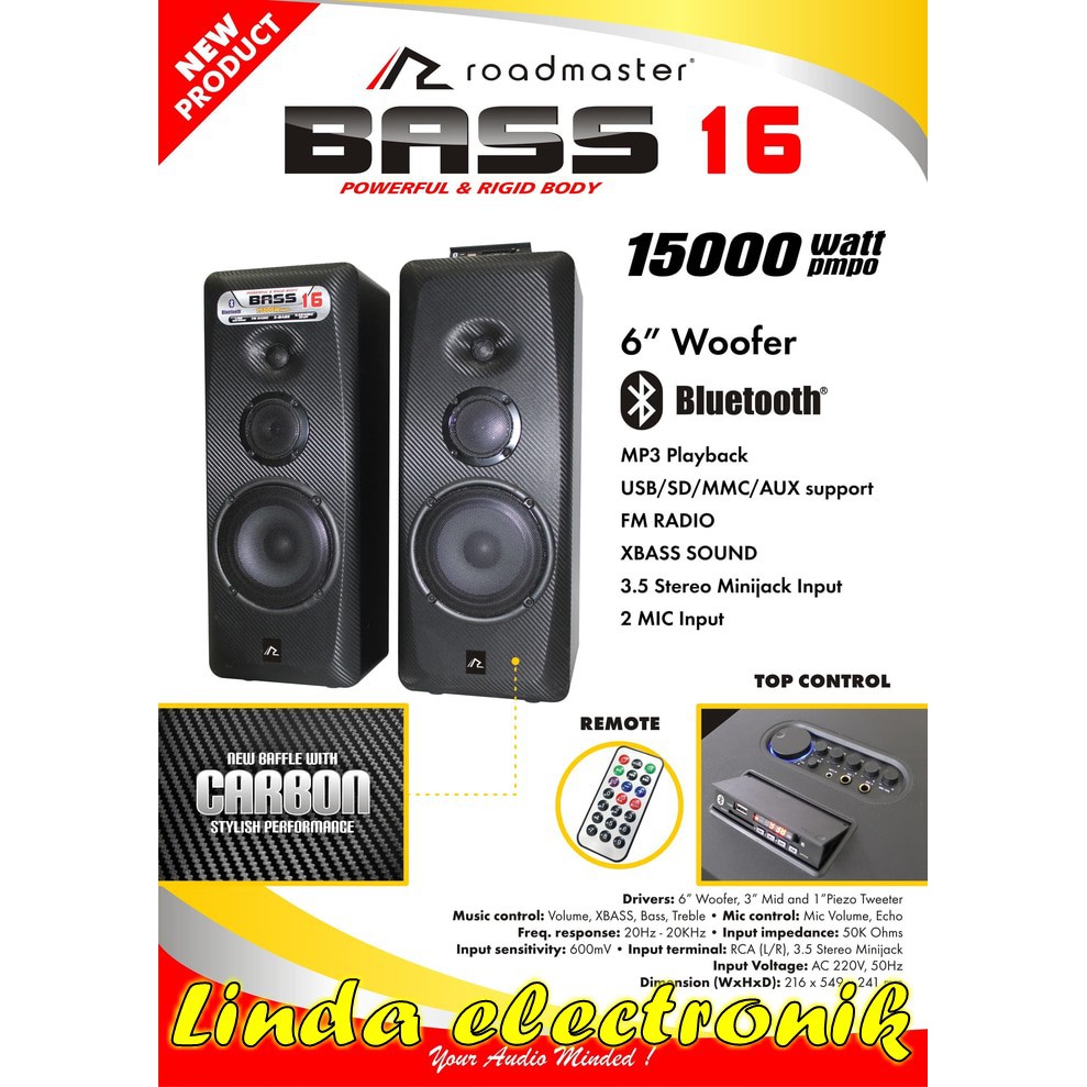 speaker aktif Roadmaster NEW Bass 16 Bluetooth