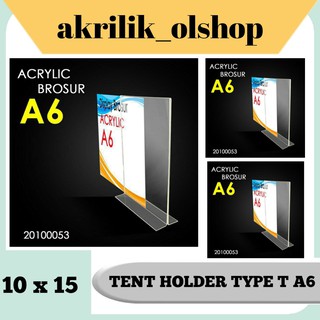 TEMPAT BROSUR  TENT  HOLDER TENT  CARD AKRILIK DISPLAY A6 