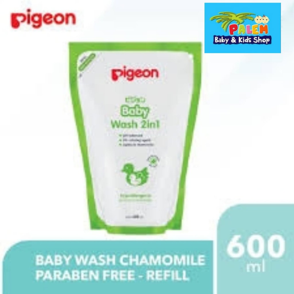 Pigeon Baby Wash 2 in 1 Refill 600ml Chamomile / Sabun Bayi dan Shampoo 2609