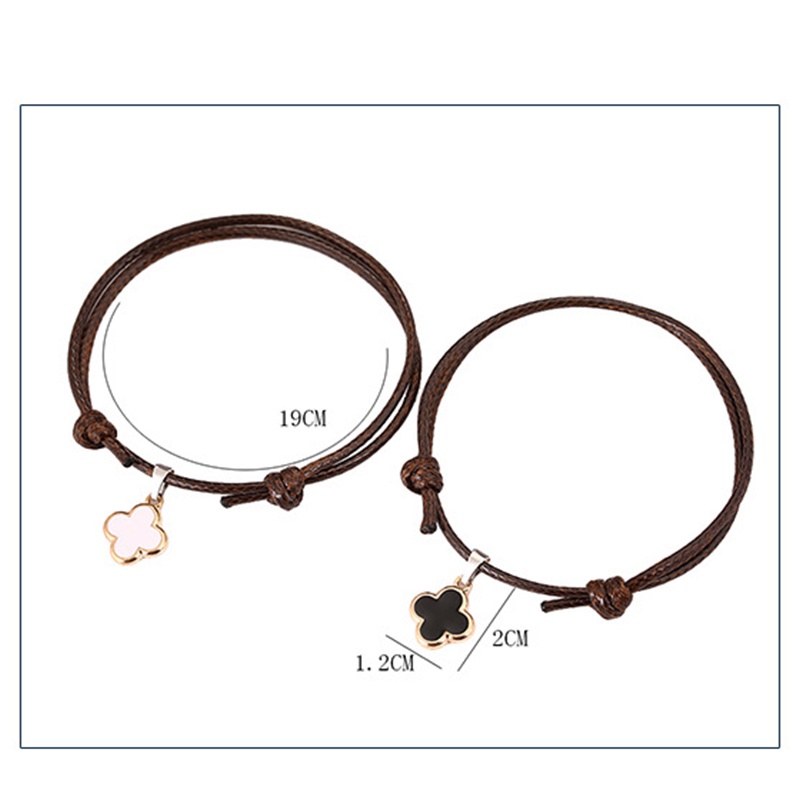 2 Pcs/1 Set Perhiasan Indah Sederhana Gelang Fashion Semanggi Warna Polos Gelang Wanita