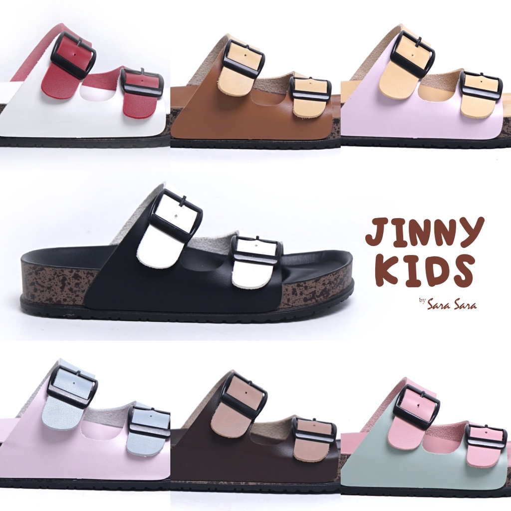 Sara Sara JINNY KIDS Sandal anak perempuan casual sendal slop anak cewek model birken gesper ban dua