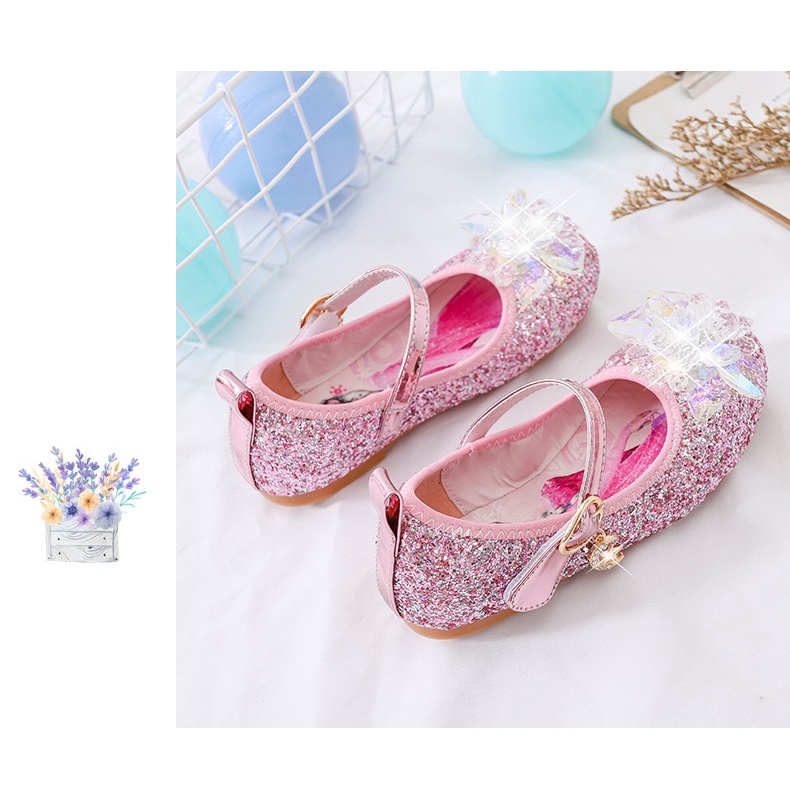 SEPATU ANAK PEREMPUAN KRISTAL ELSA FROZEN SEPATU FLAT SHOES ANAK PANSUS BLINK GLITTER PH 7078-1