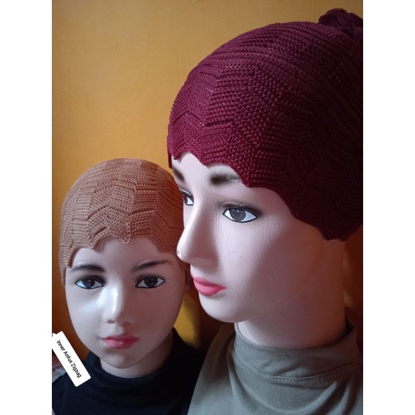 Inner/ciput/kupluk Zigzag Rajut dll