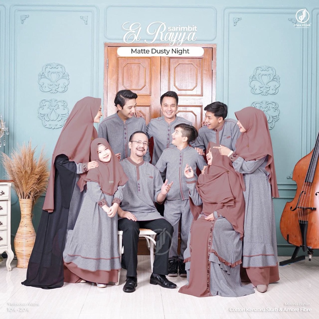 Sarimbit Keluarga El Rayya Family Series by Alwa Hijab Seragaman Dress Couple Idul Fitri