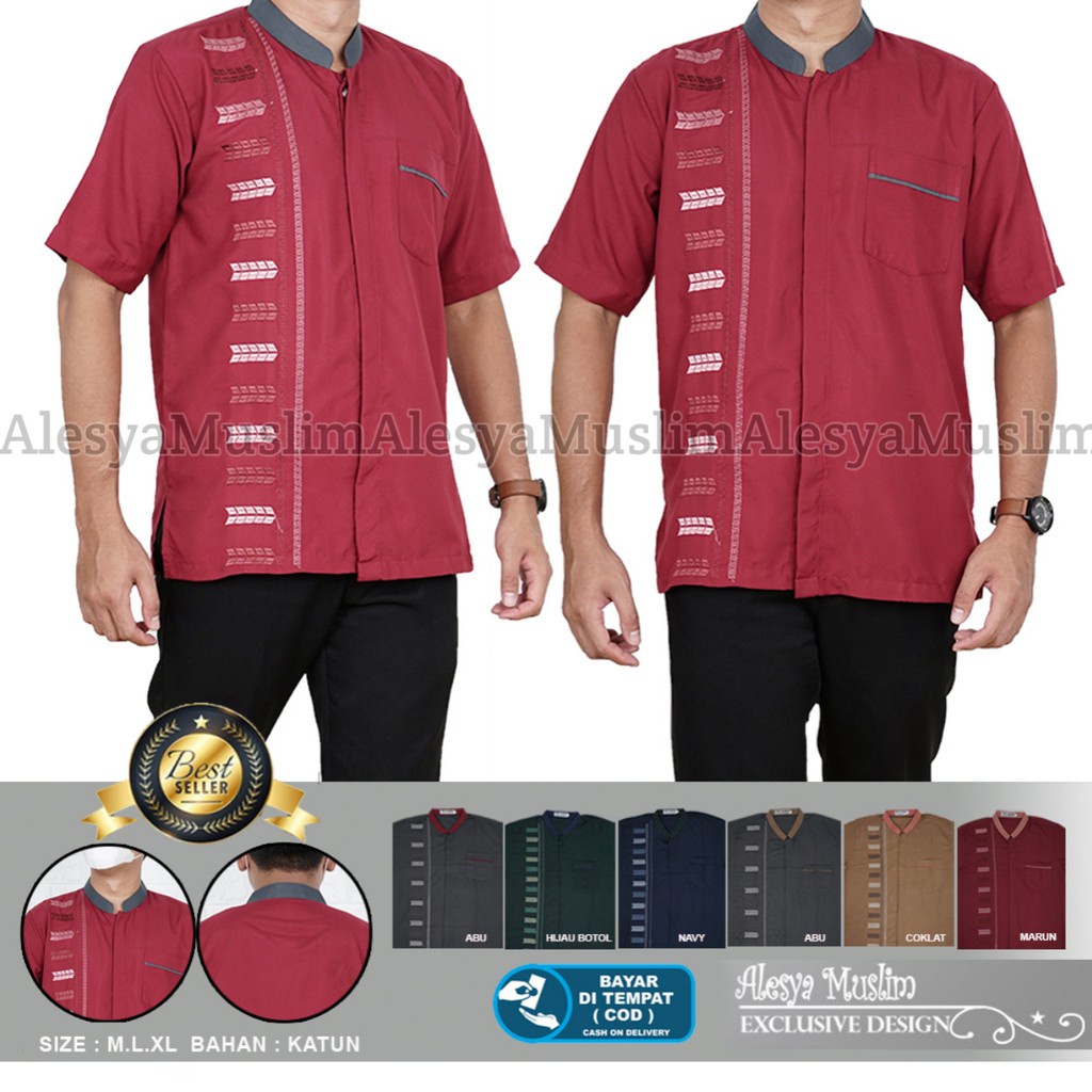 Baju Koko Warna Lengan pendek Katun/Harga Grosir/Best Seller/Bisa Bayar Di Tempat