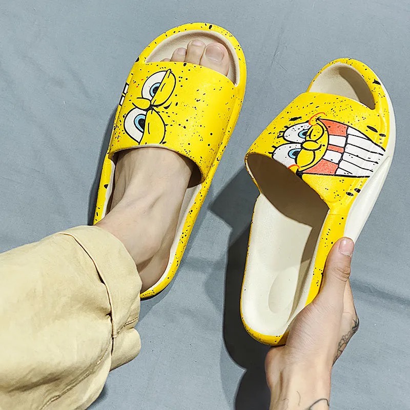 Sandal Rumah Berkualitas Sandal Kamar Mandi Berbahan Empuk Sandal Karet Wanita Pria Couple-SPONEGEBOB