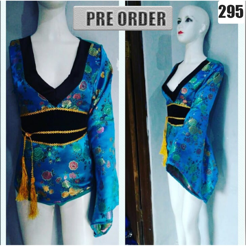 Baju Hip Hip Kimono Kostum Dance Japan Korea Kpop Wanita Warna Biru Sexy Dancer  [PRE ORDER]