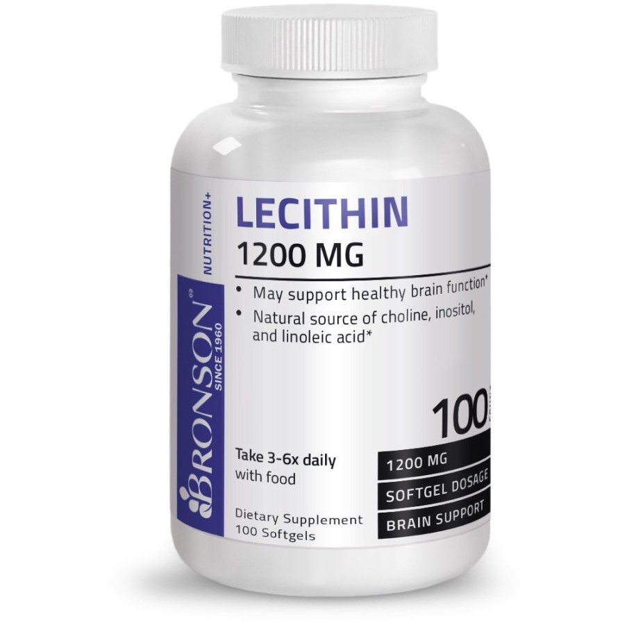 Bronson Lecithin 1200 mg 100 Softgels Brain Support Acid 100 Softgel