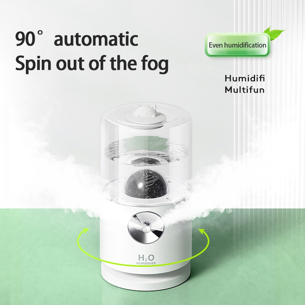 Smart rotating projection humidifier household small desktop colorful night light spray water meter humidification purifier OW