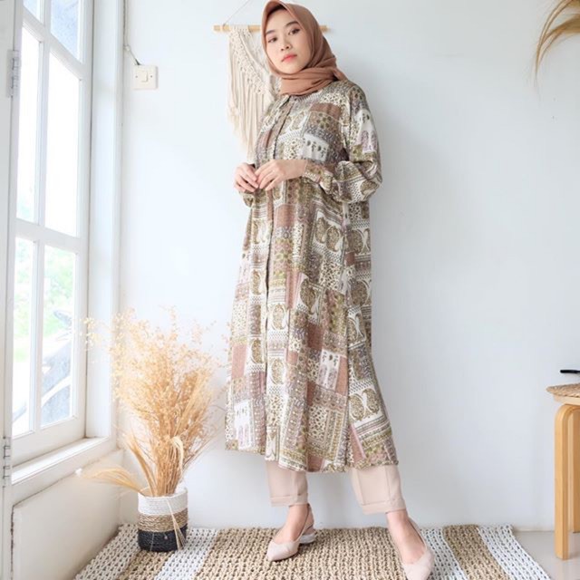 TUNIK FASHION WANITA MURAH STYLE KEREN / DYN Nora Tunik Midi Dress