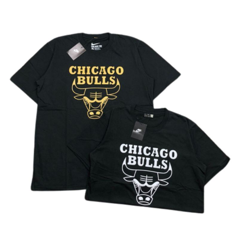 KAOS CHICAGO BULLS TEKS AND LOGO BANTENG SIMPEL HITAM PUTIH