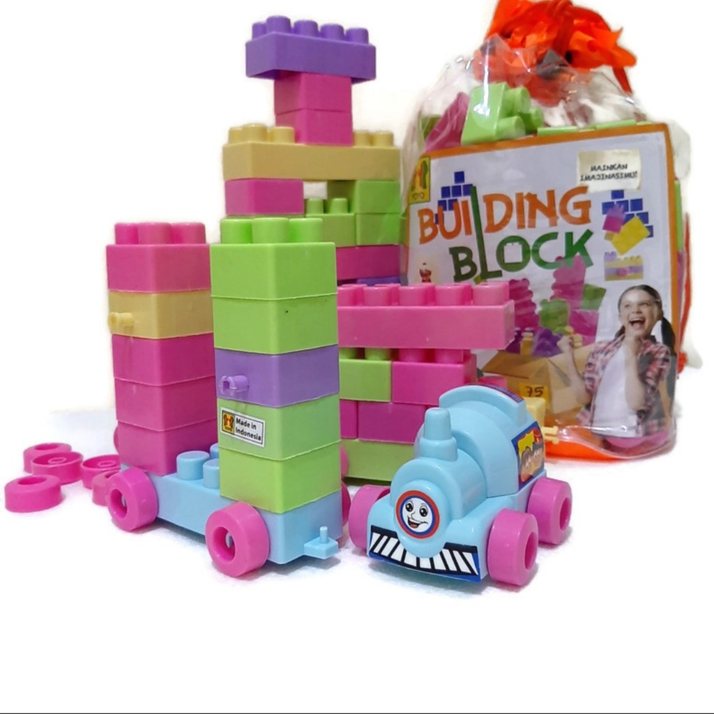 Mainan Edukasi Anak 2 Tahun Perempuan Block Besar 75 pcs