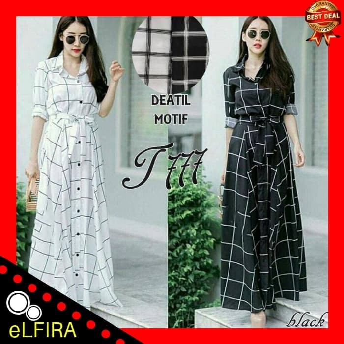 Long Dress Wanita 301 - Baju Long Dress Wanita 301 - Putih