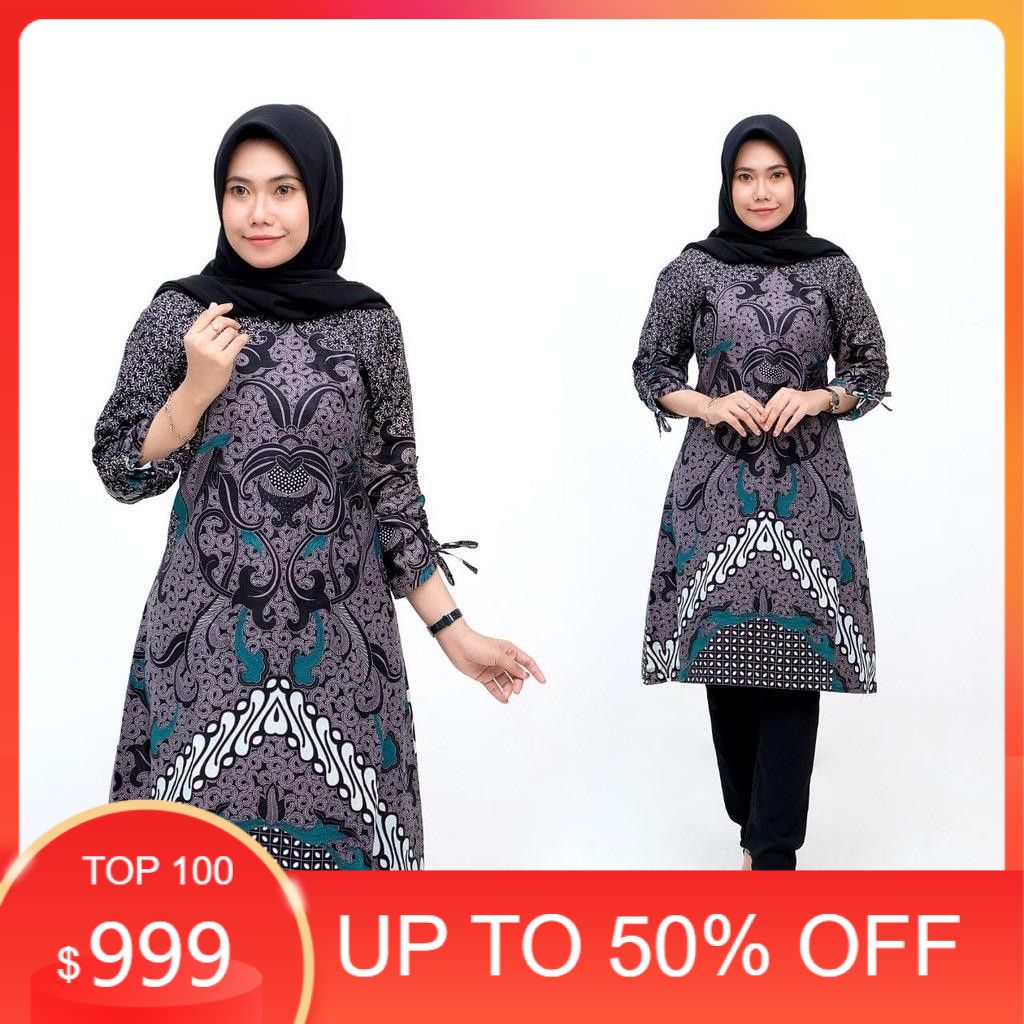 baju batik wanita // atasan batik cewek // tunik batik motif teratai