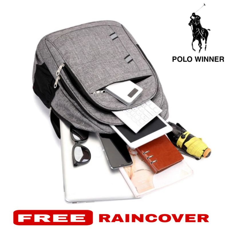 Polo Winner Tas Ransel Sekolah  Tas Punggung Pria Tas Ransel Laptop Pria  Tas Kerja Ransel Laptop 1200